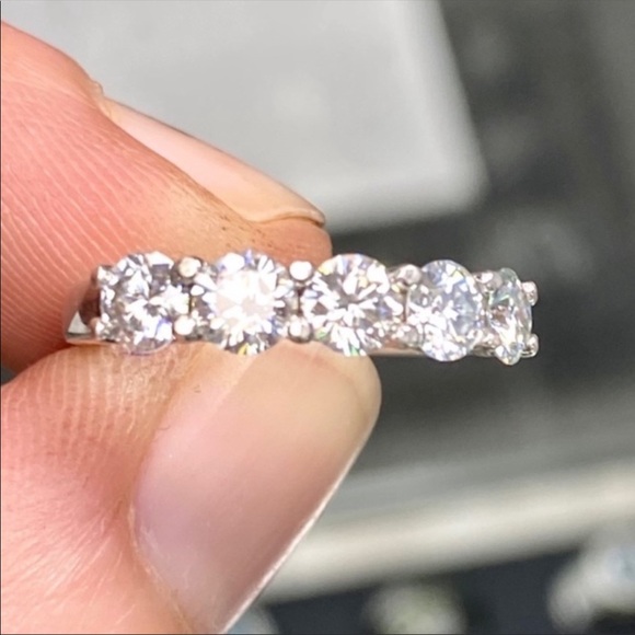 1.25 Carat Moissanite Diamond Wedding Band - Picture 2 of 7